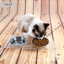 Double Pet Cat Bowl With Stand Thick Stainless Steel Pet Food Feeder Of Wholesale Stainless Steel Dog Bowl